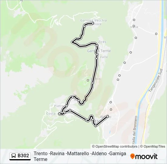 B302 Bus Line Map