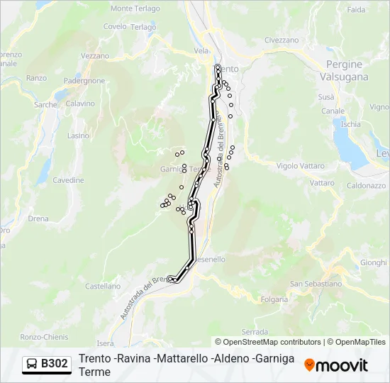 B302 Bus Line Map
