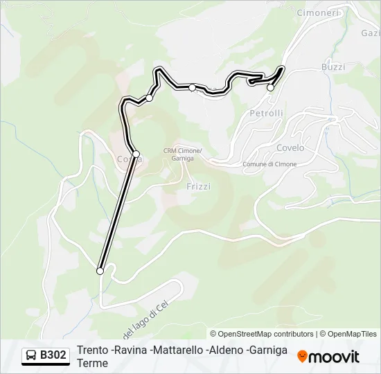 B302 Bus Line Map