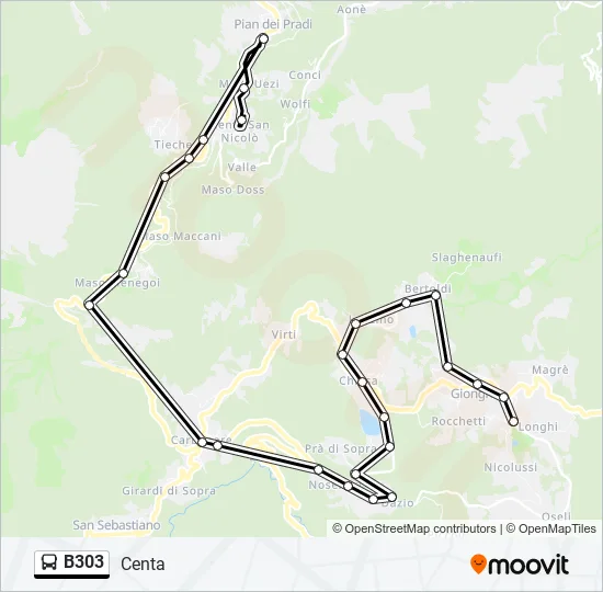 B303 Bus Line Map