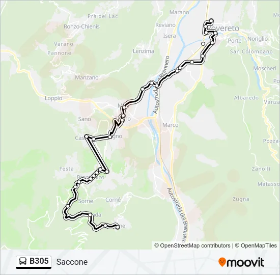 B305 Bus Line Map