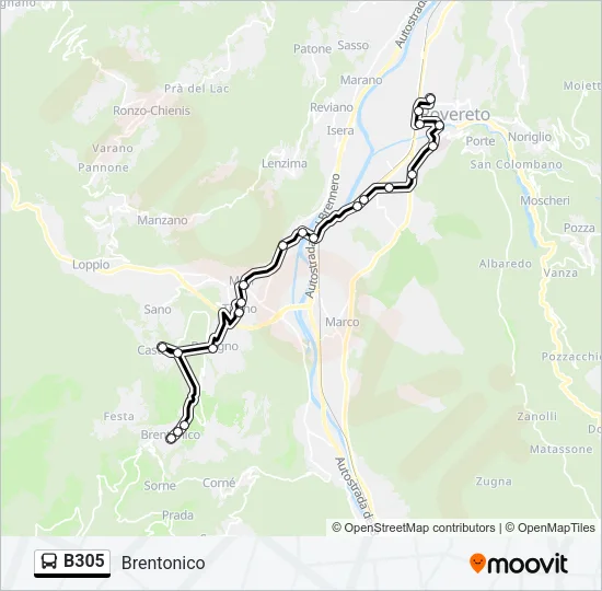 B305 Bus Line Map