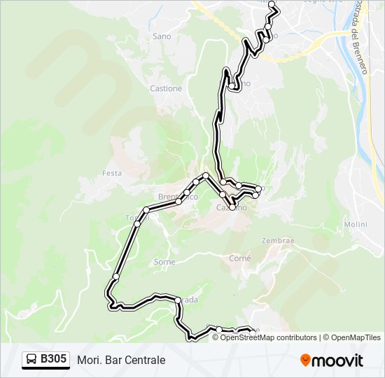 B305 bus Line Map