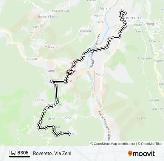 B305 Bus Line Map