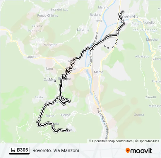 B305 Bus Line Map