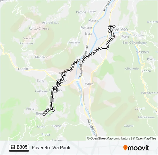 B305 Bus Line Map