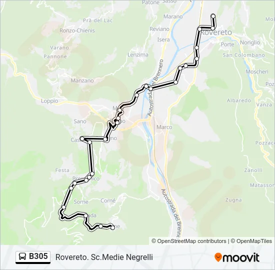 B305 Bus Line Map