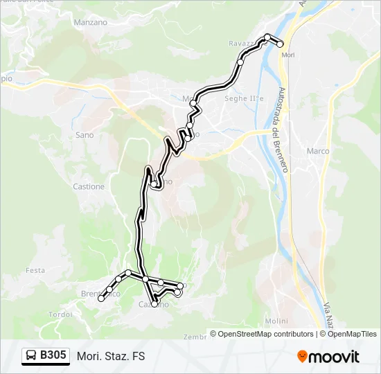 B305 Bus Line Map
