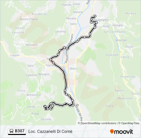 B307 Bus Line Map