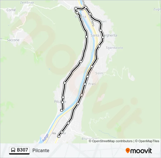 B307 Bus Line Map