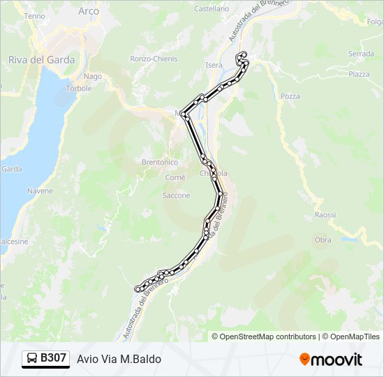 B307 bus Line Map