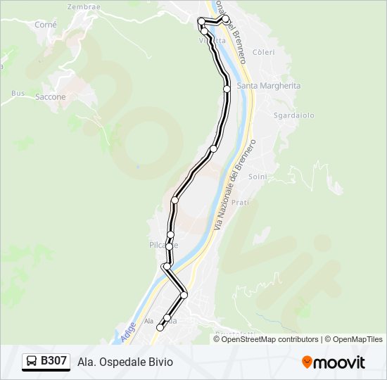 B307 bus Line Map