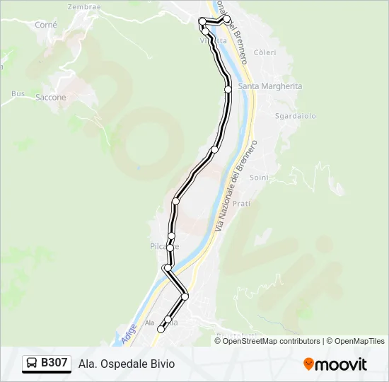 B307 Bus Line Map