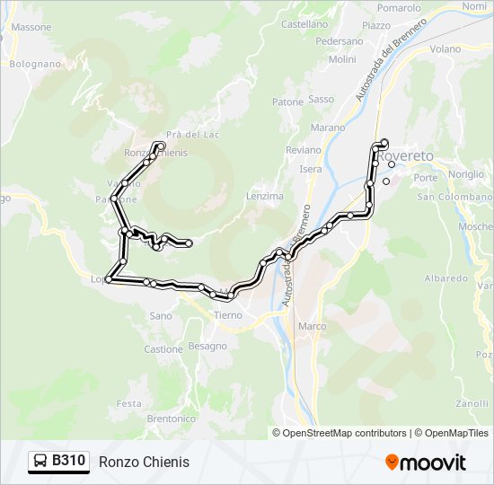 B310 bus Line Map