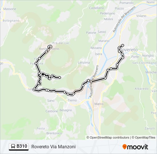 B310 bus Line Map