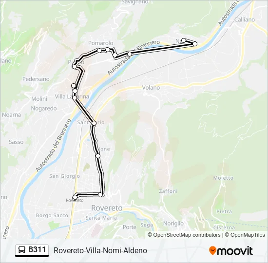 B311 Bus Line Map