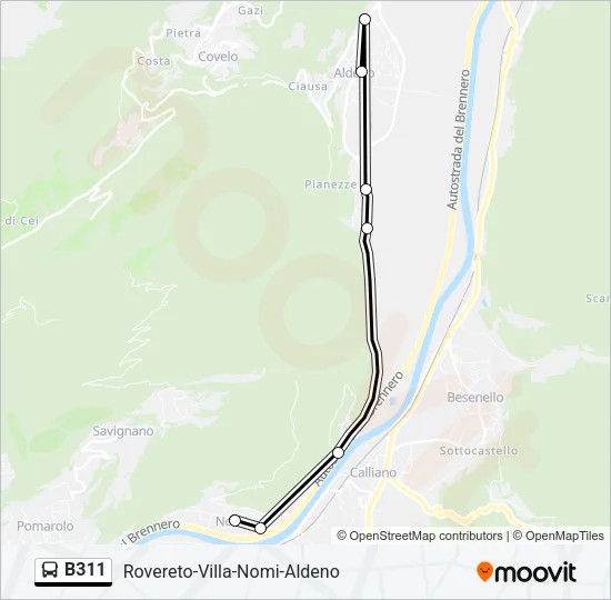 B311 Bus Line Map