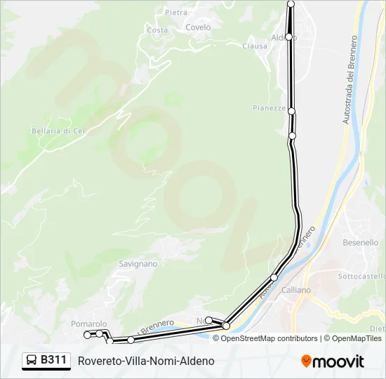 B311 Bus Line Map