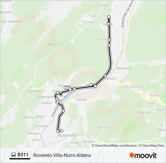 B311 Bus Line Map