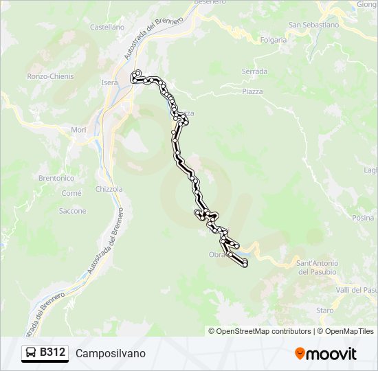 B312 bus Line Map