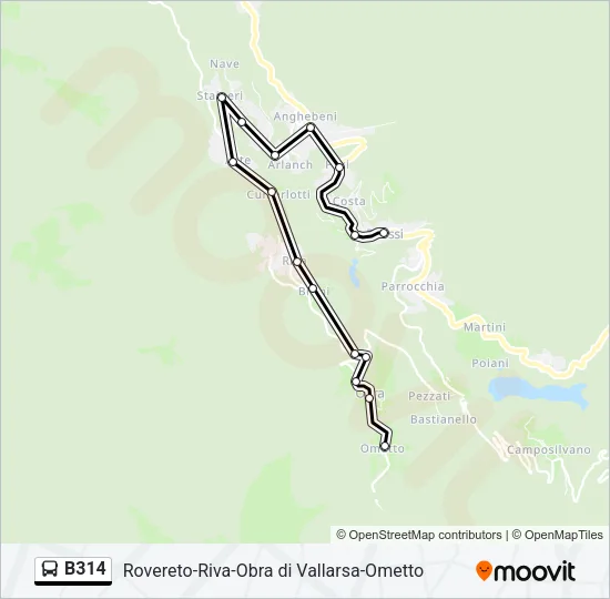 B314 Bus Line Map