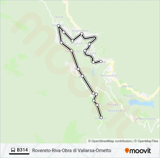 B314 Bus Line Map