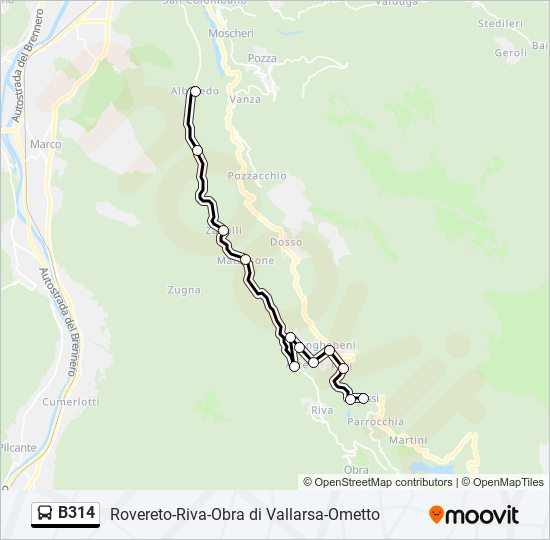 B314 bus Line Map