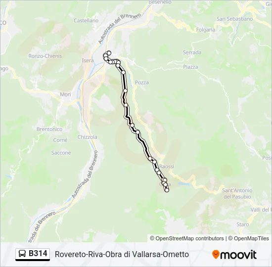 B314 Bus Line Map