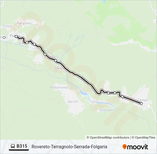 B315 Bus Line Map
