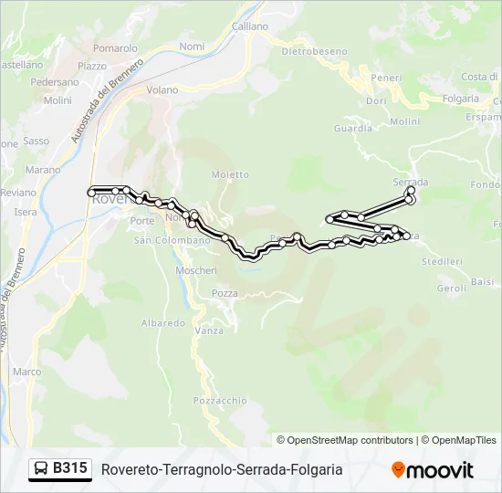 B315 Bus Line Map