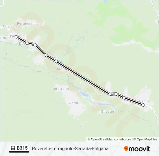 B315 Bus Line Map