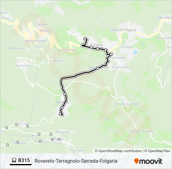 B315 Bus Line Map