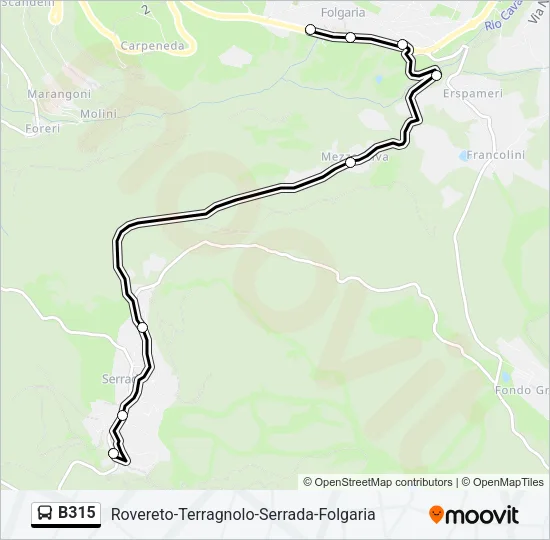 B315 Bus Line Map
