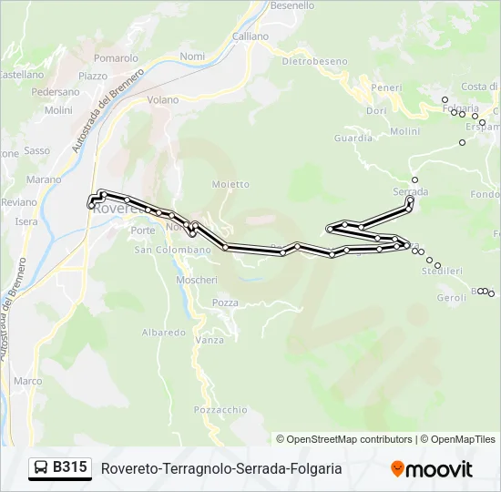 B315 Bus Line Map