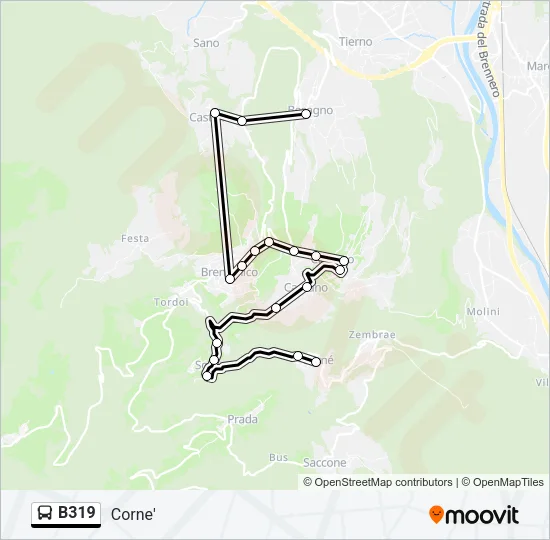 B319 Bus Line Map