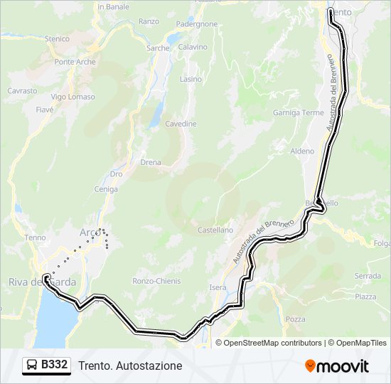 B332 bus Line Map