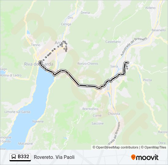 B332 bus Line Map