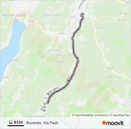 B334 Bus Line Map