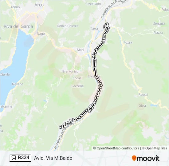 B334 Bus Line Map