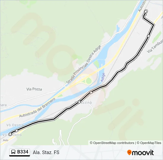 B334 Bus Line Map