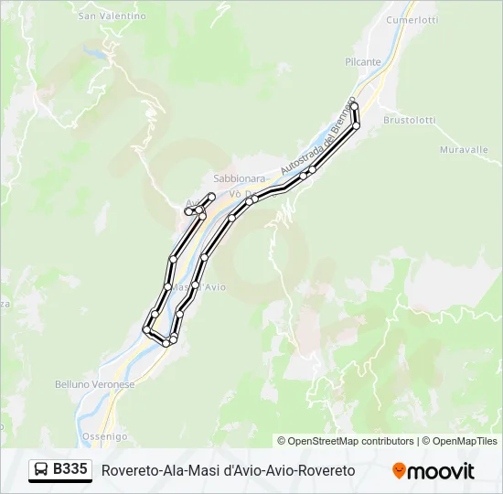 B335 Bus Line Map