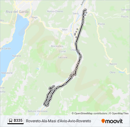 B335 bus Line Map