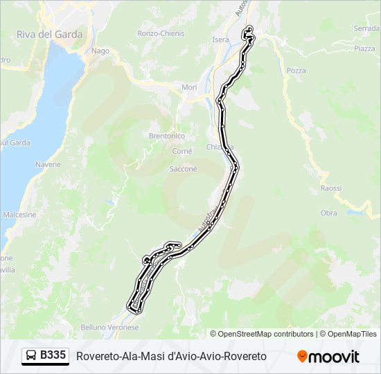 B335 bus Line Map