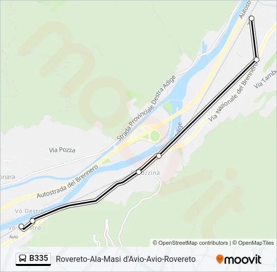 B335 Bus Line Map