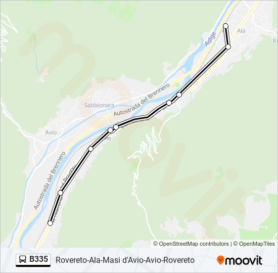 B335 bus Line Map