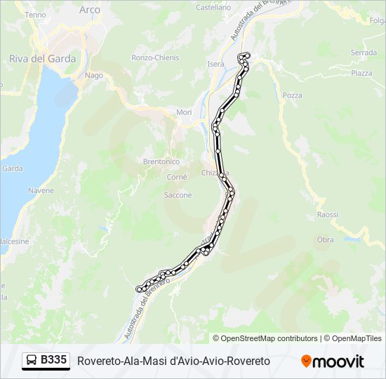 B335 bus Line Map