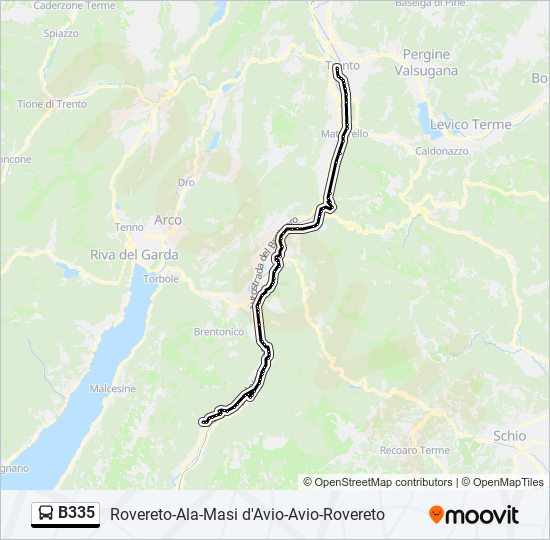 B335 bus Line Map