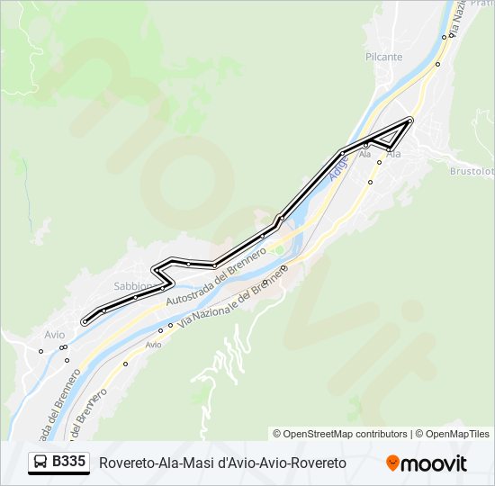 B335 bus Line Map