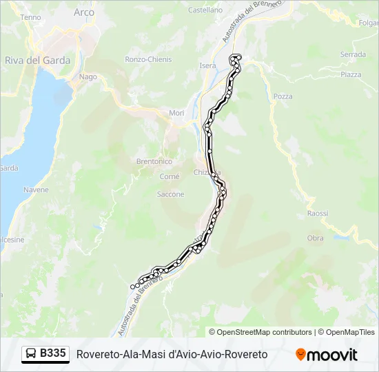 B335 Bus Line Map