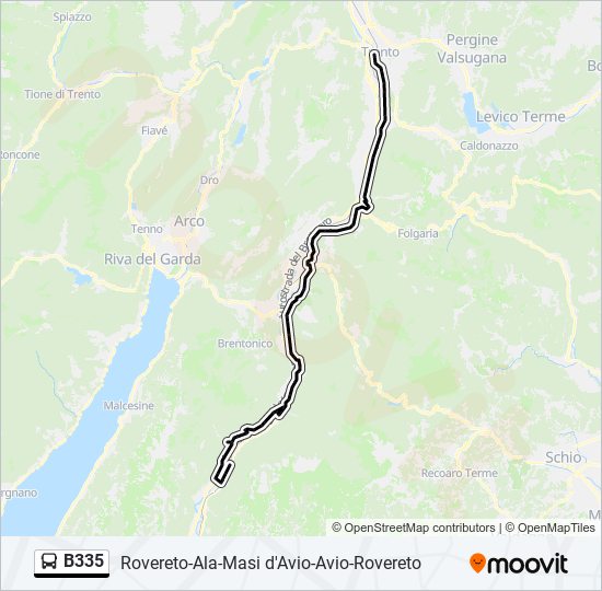 Percorso linea bus B335